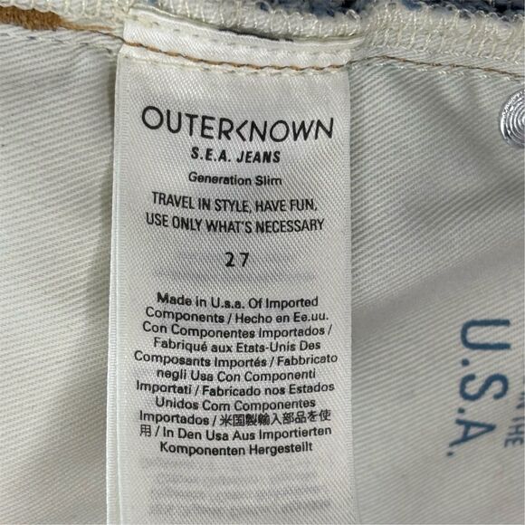 Outerknown Women's SEA Generation Slim Jeans Blue Size 27 Mid Rise Denim - Picture 9 of 11